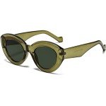 Chic Olive Green Cat Eye Sunglasses for Women