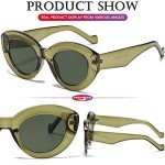 Chic Olive Green Cat Eye Sunglasses for Women