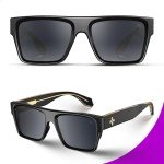Retro Oversized Square Flat Top Sunglasses - UV400