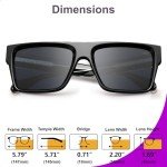 Retro Oversized Square Flat Top Sunglasses - UV400