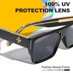 Retro Oversized Square Flat Top Sunglasses - UV400