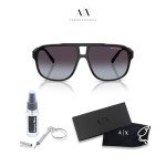 Armani Exchange Matte Black/Grey Gradient Sunglasses for Men