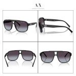 Armani Exchange Matte Black/Grey Gradient Sunglasses for Men