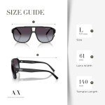 Armani Exchange Matte Black/Grey Gradient Sunglasses for Men