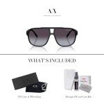 Armani Exchange Matte Black/Grey Gradient Sunglasses for Men