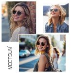 MEETSUN Retro Round Polarized Sunglasses for All