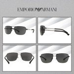 Emporio Armani EA2033 Black Rubber/Grey Sunglasses Bundle