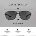 Emporio Armani EA2033 Black Rubber/Grey Sunglasses Bundle