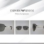 Emporio Armani EA2033 Black Rubber/Grey Sunglasses Bundle