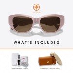 Tory Burch Pearlized Pink Rectangular Sunglasses Bundle