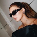 GUVIVI Trendy Wrap Around Black Sunglasses