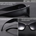 GUVIVI Trendy Wrap Around Black Sunglasses
