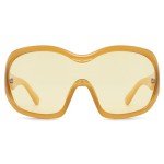 Trendy Oversized Yellow Wrap Around Sunglasses