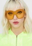 Trendy Oversized Yellow Wrap Around Sunglasses