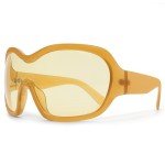 Trendy Oversized Yellow Wrap Around Sunglasses