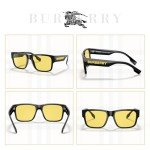 BURBERRY Knight BE4358 Black/Yellow Square Sunglasses