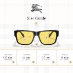 BURBERRY Knight BE4358 Black/Yellow Square Sunglasses