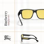 BURBERRY Knight BE4358 Black/Yellow Square Sunglasses