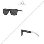 Armani Exchange Matte Black/Grey Square Sunglasses Bundle