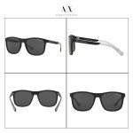 Armani Exchange Matte Black/Grey Square Sunglasses Bundle