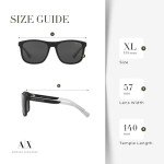 Armani Exchange Matte Black/Grey Square Sunglasses Bundle