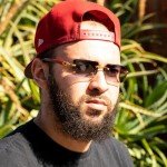 Turquoise Gradient Rimless Gold Frame Sunglasses