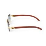 Turquoise Gradient Rimless Gold Frame Sunglasses