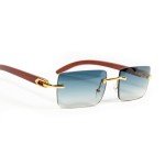 Turquoise Gradient Rimless Gold Frame Sunglasses