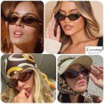 Trendy 90s Retro Oval Sunglasses for Women