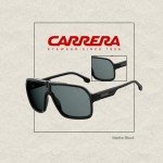 Carrera CA1014/S Matte Black Square Sunglasses + Eyewear Kit