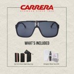 Carrera CA1014/S Matte Black Square Sunglasses + Eyewear Kit