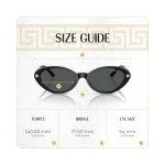 Versace VE4469 Black Oval Sunglasses for Women