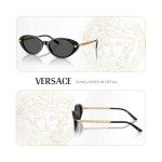 Versace VE4469 Black Oval Sunglasses for Women