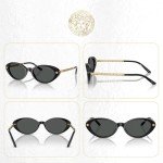 Versace VE4469 Black Oval Sunglasses for Women