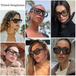 JUDOO Retro 70s Tortoise Green Square Sunglasses