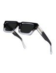Trendy Gradient Black Rectangle Sunglasses for Men