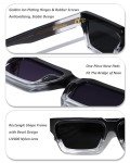 Trendy Gradient Black Rectangle Sunglasses for Men