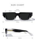 Trendy Gradient Black Rectangle Sunglasses for Men