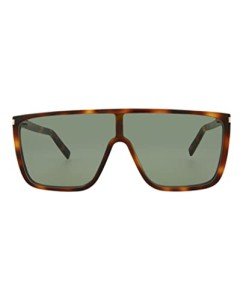 Saint Laurent Havana Green Wrap Sunglasses