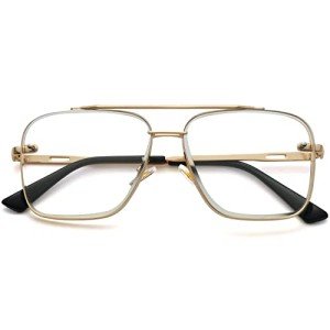 AIEYEZO Oversized Square Sunglasses - Gold/Transparent