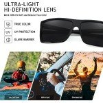 VentiVenti Men's Polarized Square Sunglasses, Black