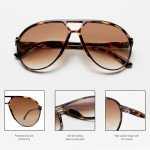 Retro Tortoise Oversized Aviator Sunglasses for All