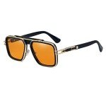 Trendy Retro 70s Square Metal Sunglasses