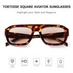 Trendy Retro Tortoise Aviator Sunglasses for All