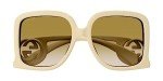 Gucci Oversize Square Sunglasses for Women - Ivory/Brown