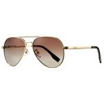 Gold Polarized Aviator Sunglasses for Small Faces