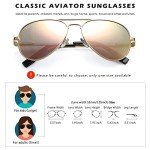 Gold Polarized Aviator Sunglasses for Small Faces