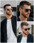 Bold Geometric Flat Top Polarized Sunglasses for Men