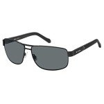 Fossil Men's Matte Black Rectangular Sunglasses