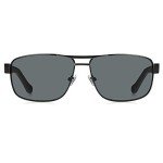 Fossil Men's Matte Black Rectangular Sunglasses